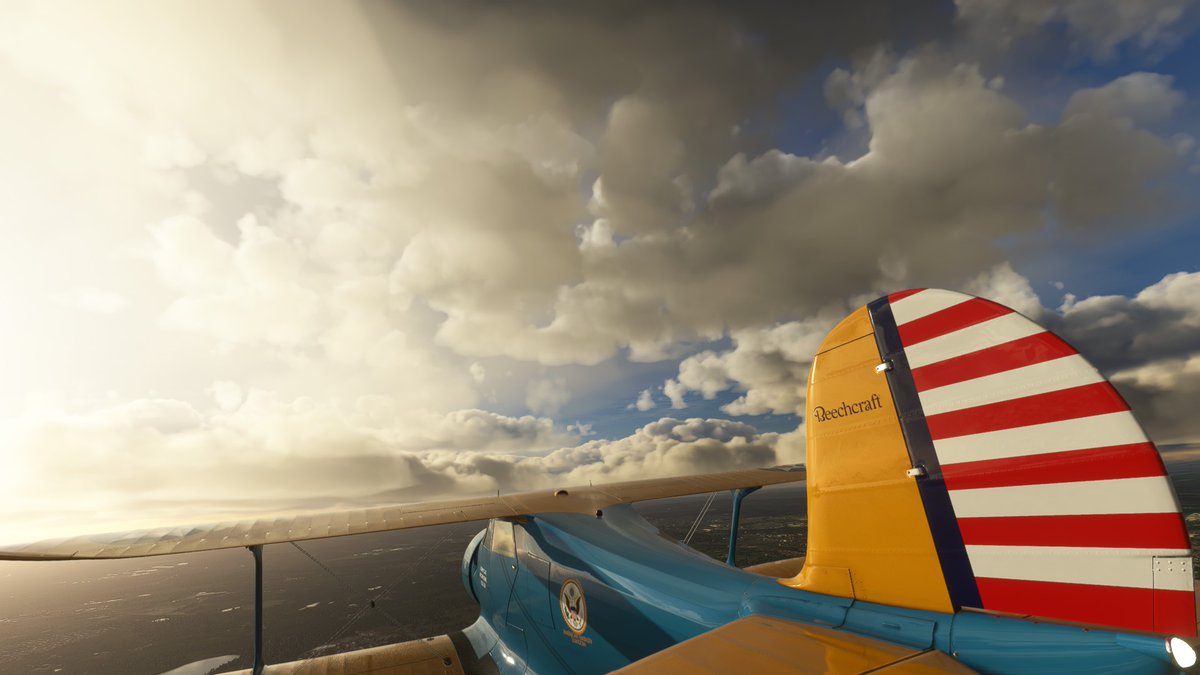 TheBadSimPilot's tweet photo. Flight sim Screenshot of the day: Blackpool tower fly by in the Staggerwing @MSFSofficial #FSSOTD https://t.co/mzdatLo5el