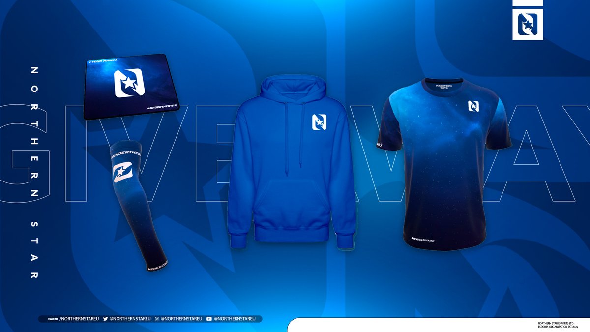 WHAAT?! The GIVEAWAY is here! We are giving to the TWO (2) lucky ones the NStar Pro Gaming Merch Bundle, including Jersey, Hoodie, Sleeve &amp; Mousepad.

All you have to do:
👤Follow <a href="/NorthernStarEU/">Northern Star Gaming</a> 
🔁Retweet
❤️Like

Giveaway ends 13.3 and the winners will be tagged to this post.