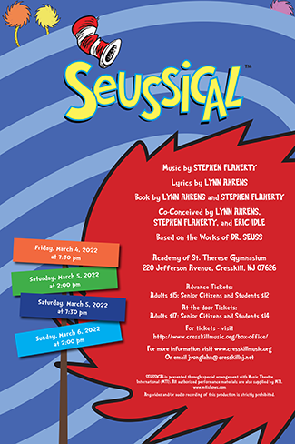 IT'S SHOWTIME!  THIS FRIDAY, SATURDAY &amp; SUNDAY!

The Cresskill Principal Players present Seussical-Fri 3/4 @ 7:30pm; Sat 3/5 @ 2pm &amp; 7:30pm; Sun 3/6 @ 2pm. Tickets are available @ search.seatyourself.biz/webstore/accou…
Come out &amp; support our students! 
<a href="/CresskillBOE/">Cresskill Schools</a>
<a href="/CresskillMSHS/">Cresskill MS/HS</a>
<a href="/JohnMassaro1/">John Massaro</a>