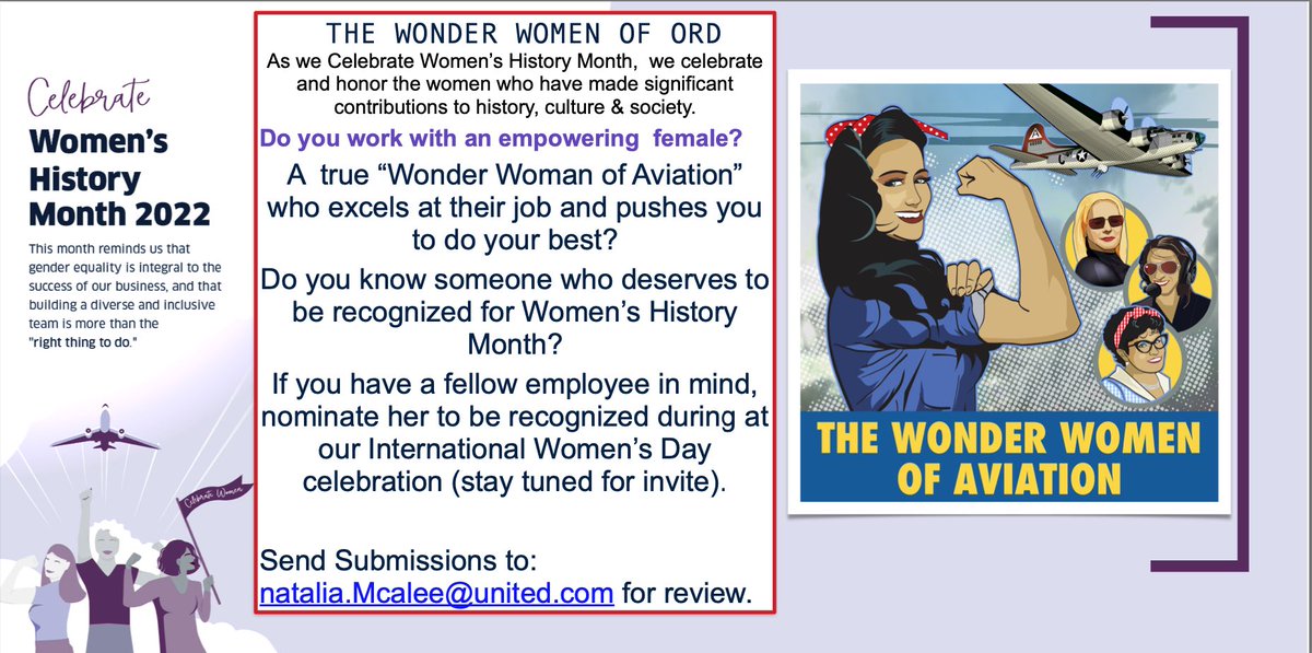 Make sure to recognize the Wonder Women of your department here at ORD!!!