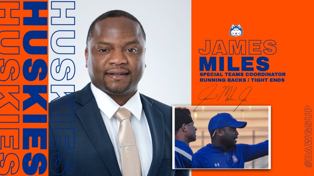 #Congratulations to <a href="/CoachMilesJr/">James Miles Jr.</a> on becoming the Huskies' Special Teams Coordinator and Running Backs/Tight Ends Coach. @HBU_Football is committed to creating #Elite Huskies on and off the field!

#DawgsUp X #BuildingChampions