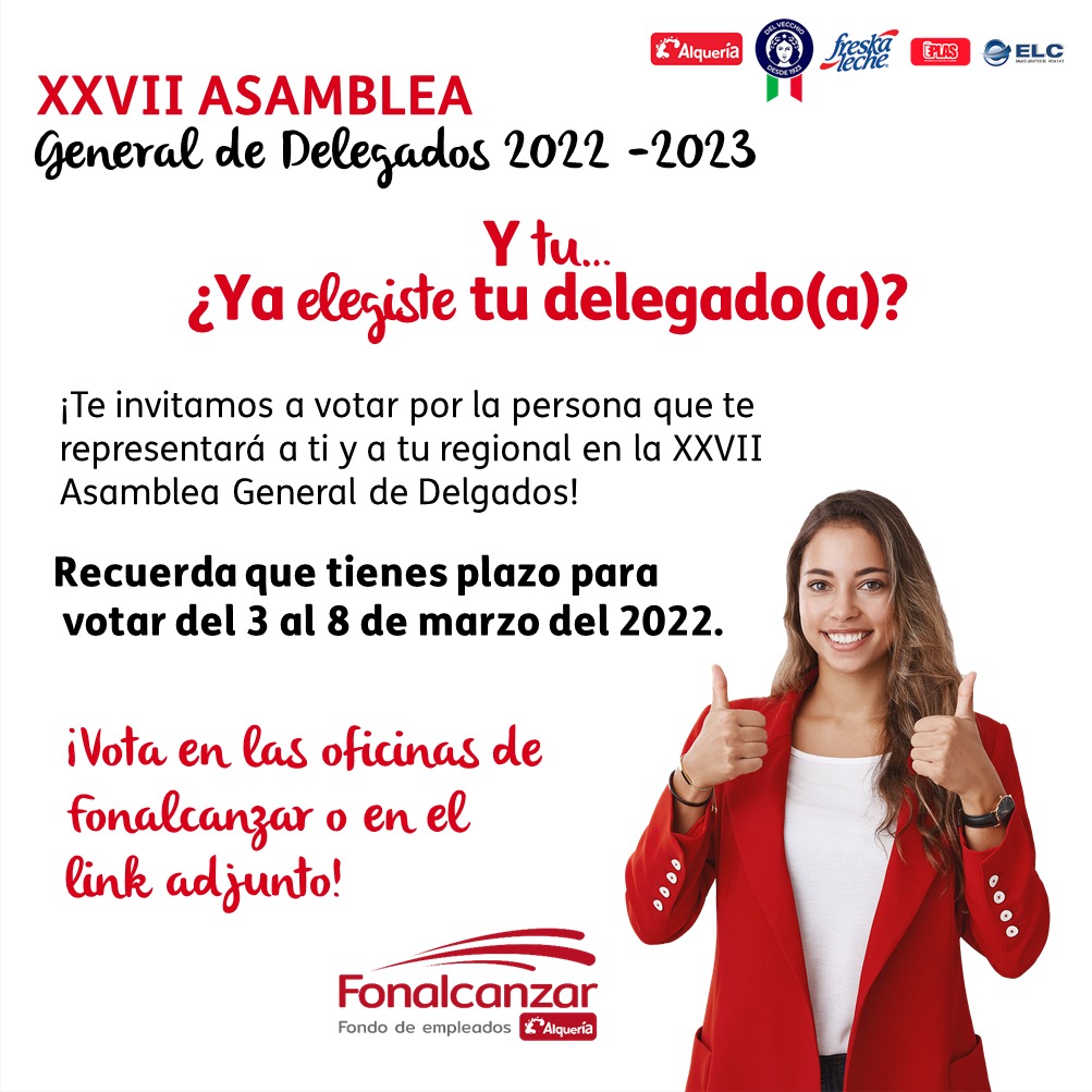 Fonalcanzar_'s tweet photo. 🗣️ Vota y elige a tu representante y el de tu regional en la XXVII asamblea general de delegados 🤓☝��♥️🤍

👉🏽 https://t.co/WGRsSx3MmN https://t.co/s90KpgxdfY