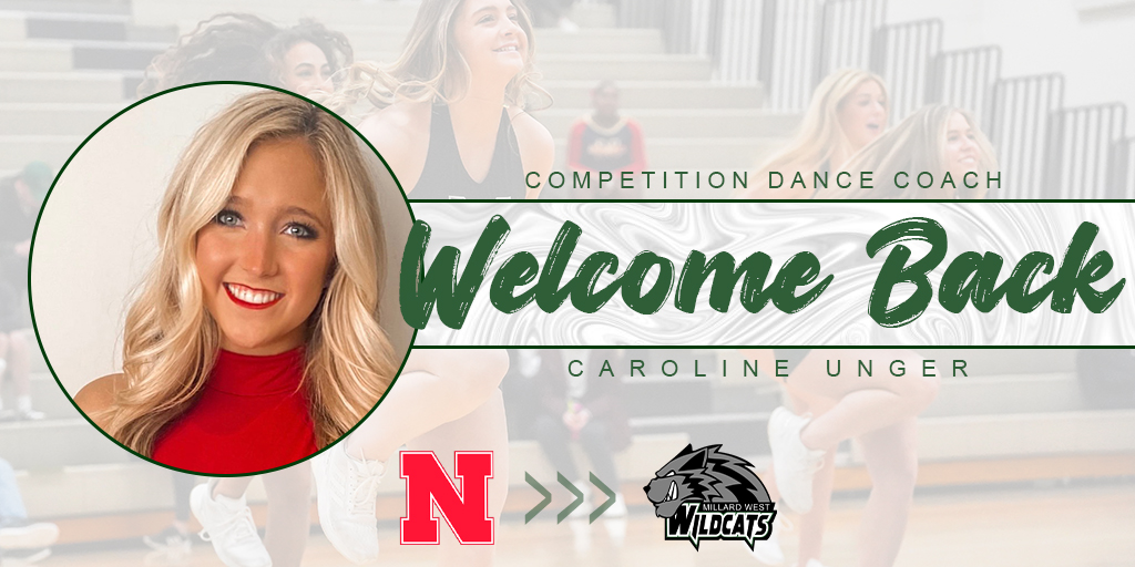 Millard West would like to welcome back Caroline Unger as our new competition dance coach. She is an accomplished alum, Husker Scarletts captain, Fusion Dance program director, and future Rohwer Elementary teacher. #WalkAsAWildcat #WildcatPower