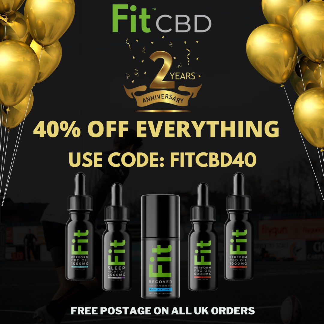 🎉 2 Year Anniversary 🎉

This weekend has been 2 years since we first launched. 

To celebrate we offering our biggest sale of the year 40% OFF All products 

Use the code: FITCBD40

fitsupplements.co.uk