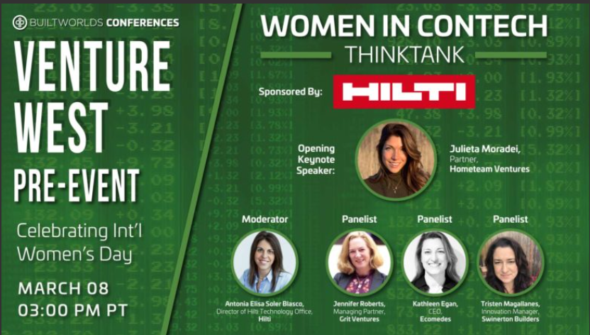 ecomedes's tweet photo. @builtworlds  - Join us for a free, open to all women, pre-event panel discussion: Women in Contech Think Tank! Link to register: https://t.co/FwJSa2MKZb https://t.co/bITkzyNwS3