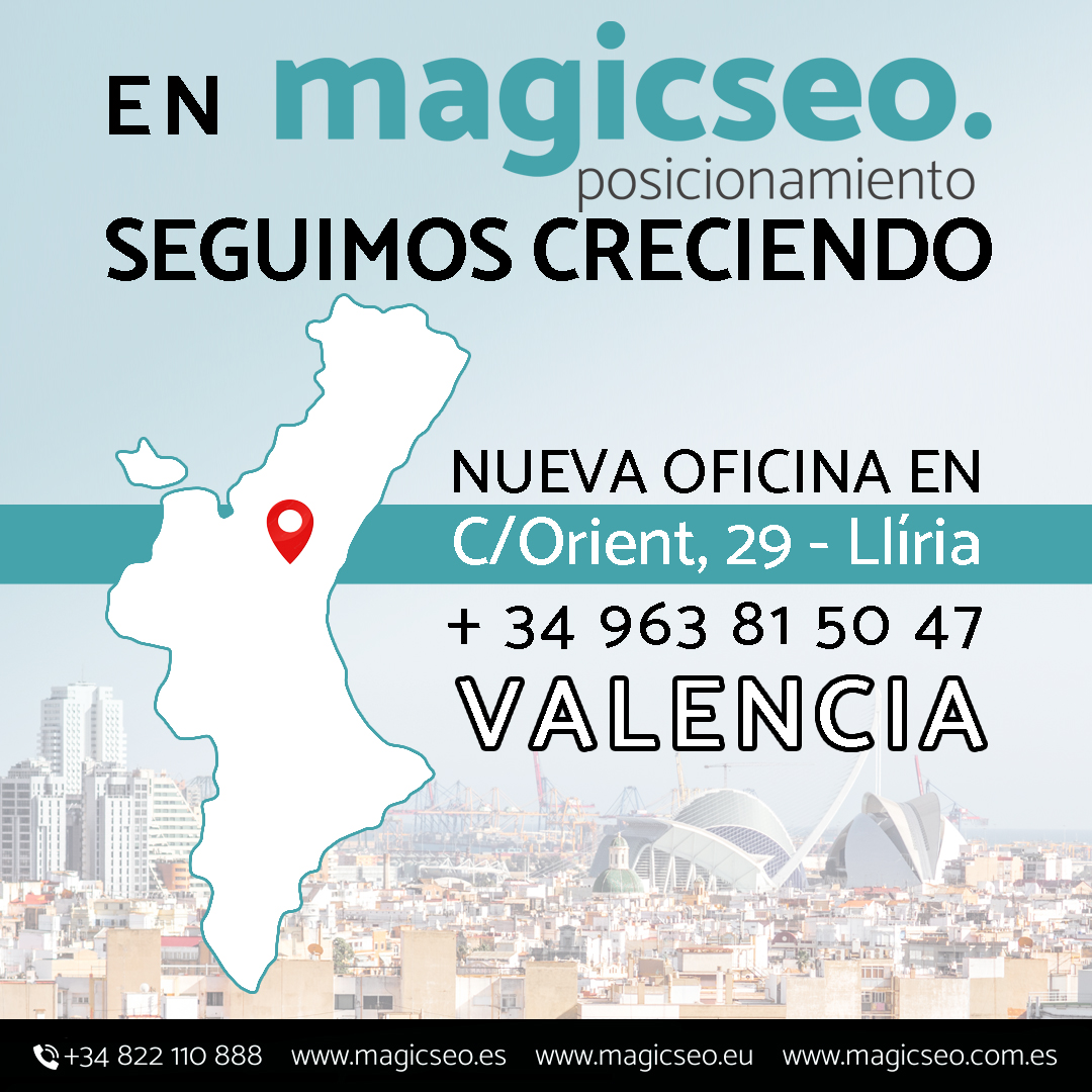 magicseoweb's tweet photo. ✨ #magicseo. aterriza en #Valencia ✨

Ya podemos desvelar la ubicación de nuestra #nuevaoficina: Calle Orient, 29 en Llíria📍

Para celebrarlo, estamos organizando una #BusinessConference presentada por Carlos Sobera, evento que tendrá lugar en #ABRIL! https://t.co/VdydfxLbF4