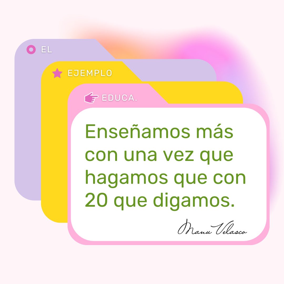 Manu___Velasco's tweet photo. - El ejemplo educa -
Enseñamos más con una vez que hagamos que con veinte que digamos. https://t.co/d7NVxqcTaT