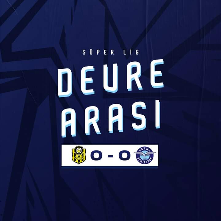 İlk Yarı Sonucu

Ö.K. Yeni Malatyaspor 0⃣ -  0⃣ Adana Demirspor

⚡️ #SaldırMaviŞimşekler #YMSvADS