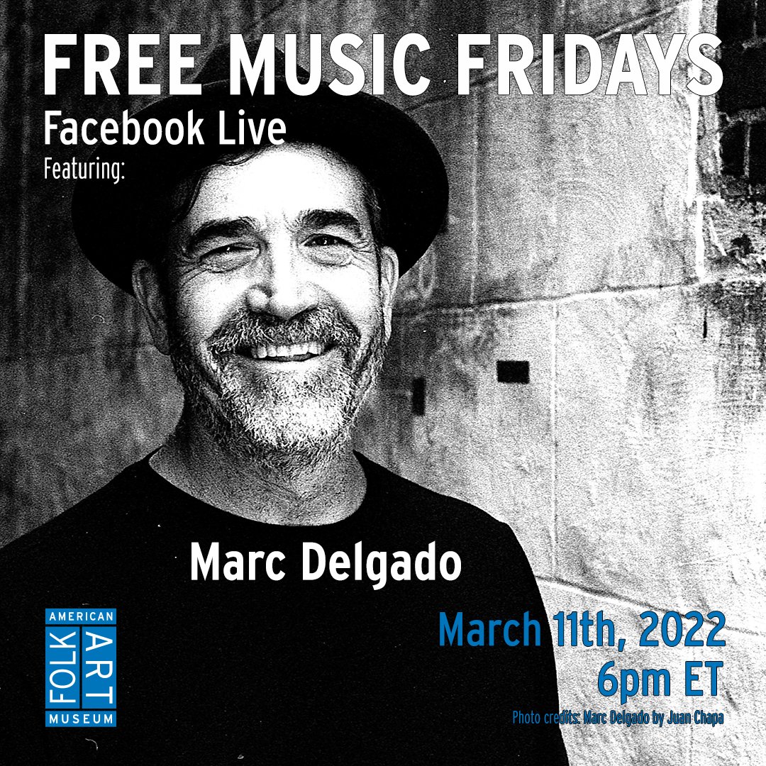 FolkArtMuseum's tweet photo. New Free Music Fridays NEXT WEEK, 6-7:30 p.m. ET with performances by @scottsongs, @shrell, and #MarcDelgado. hosted by @LaraEwen
REGISTER: https://t.co/CB20DVMop4
#AFAM #FreeMusicFridays #AFAMPrograms https://t.co/Nloy78uTYL
