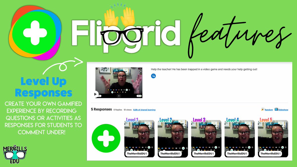 themerrillsedu's tweet photo. Here's a @Flipgrid Teacher hack! 😲

📸 Record a video as if you were a student!
🤔 Have students respond directly to you in a comment
☝🏻🤩 Create different "levels" or challenges for your students to complete!

#interACTIVEclass #FlipgridForAll https://t.co/7o1S7eqlEg