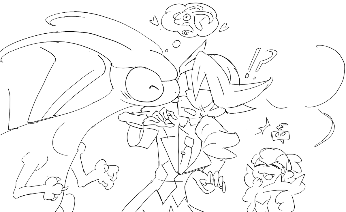 tbh it is kinda funny for me to realize what long time ago i drew how Raihan's flygon reacts to Lear without knowing we will get a real interaction between these three in pokemon masters anniversary event 