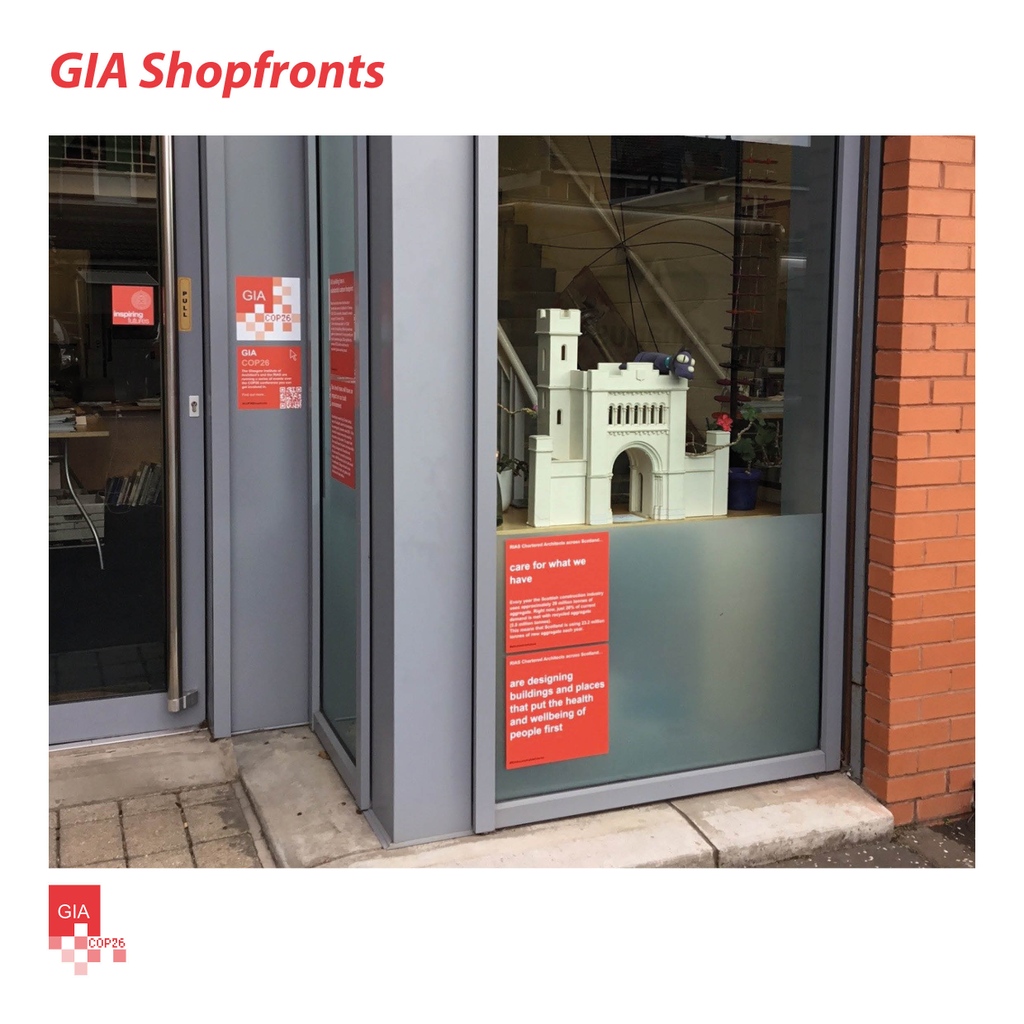 #COP26Recap The GIA have invited chapter architects to prepare displays in their shopfront windows of their work in relation to sustainability and climate change.