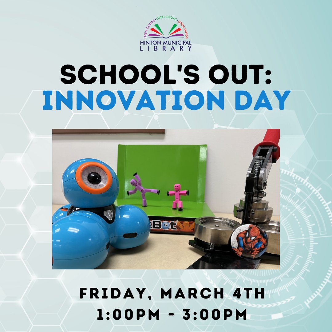 Ever wanted to program a robot, write and direct a stop motion movie, or create your own custom buttons? Stop by the Library today to try something new! 🤖