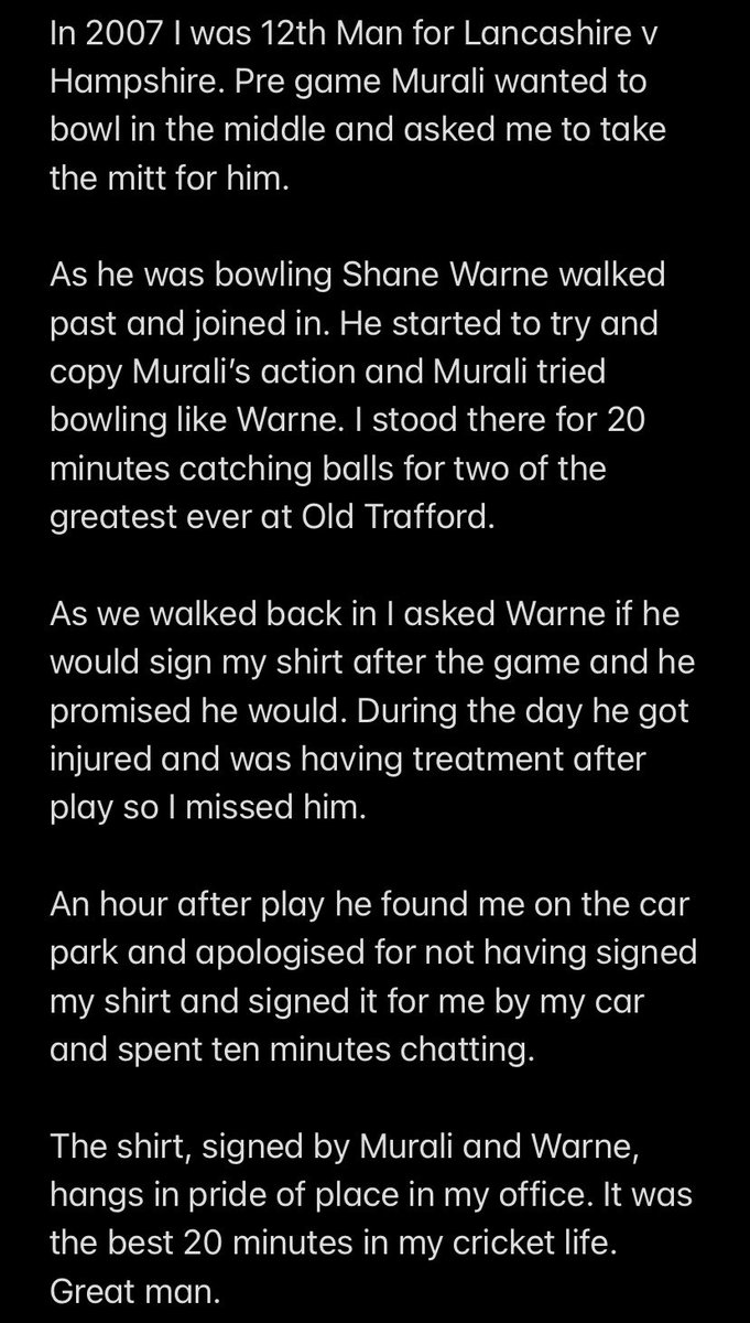 A short story about Shane Warne <a href="/EmiratesOT/">Emirates Old Trafford</a>