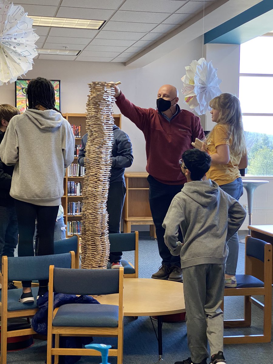 Check out “Shields Tower!” Lots of cooperation and problem solving by the 7C Pod as the set a <a href="/BruinsBMS/">Blacksburg Middle School</a> school record by using all 1000 <a href="/KEVAplanks/">KEVA® Planks</a>! <a href="/mcpsvalibraries/">MCPS VA Libraries</a>