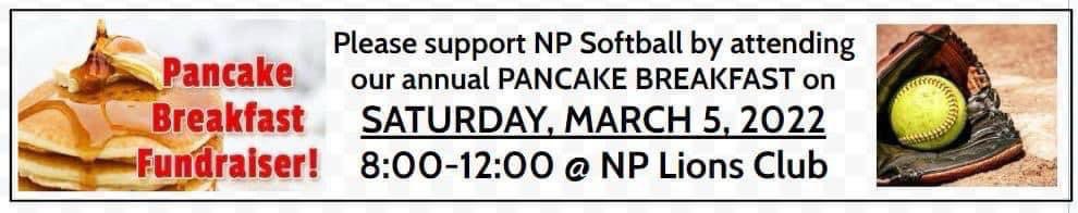 Start the beautiful Saturday with a great breakfast. Join #NPSoftball for our annual fundraiser to support these amazing ladies.