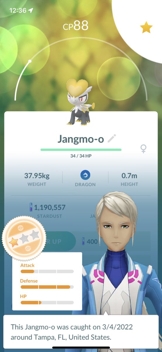 ProfessorPKmon's tweet photo. I can’t believe it! I didn’t even realize these were spawning in the wild!!!! I literally ran to get there in time! #pokemongo #jangmo https://t.co/XmpbSeAaSn