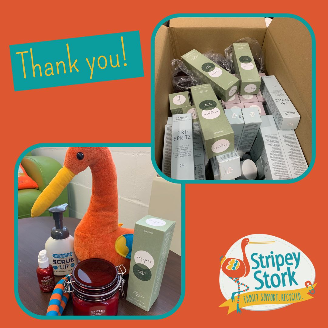 StripeyStork's tweet photo. The amazing #BeautyBanks sent us an fabulous 3 boxes of toiletries &amp; pamper products. With our current Mother's Day campaign, this is perfectly timed. We love BB, all they stand for &amp; all they do! A big thank you https://t.co/x1fbN253GE

#Elemis #Kiehls #BalanceMe #Scrubbingtons https://t.co/5Sf8WadQCz