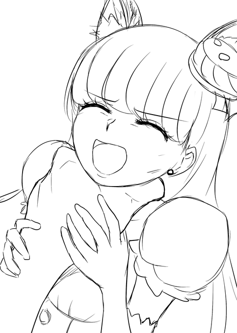 首絞めを描く練習で描いたキュアマカロン 