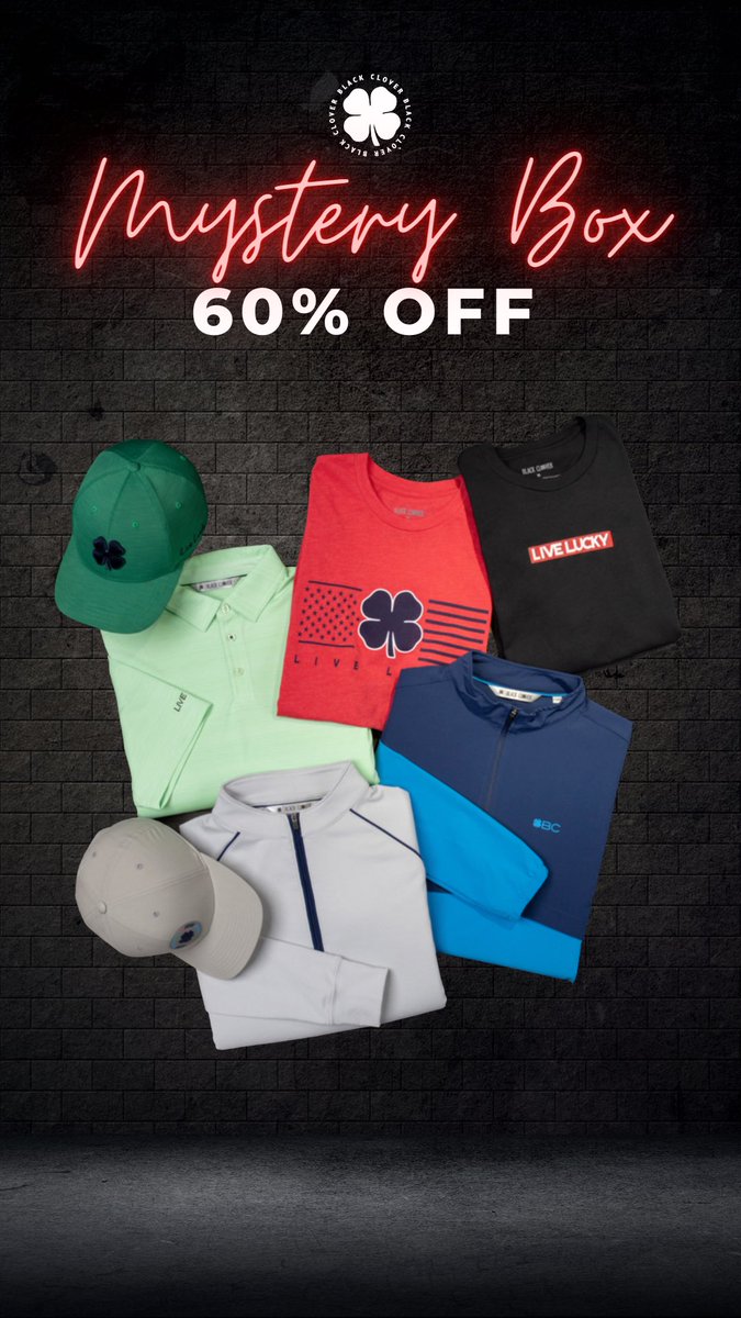 Our Mystery Box is BACK! Choose one of our two boxes and get up to 60% off premium apparel, headwear, and accessories! All we need is your sizes and we will take care of the rest!  blackcloverusa.com/pages/mystery-…