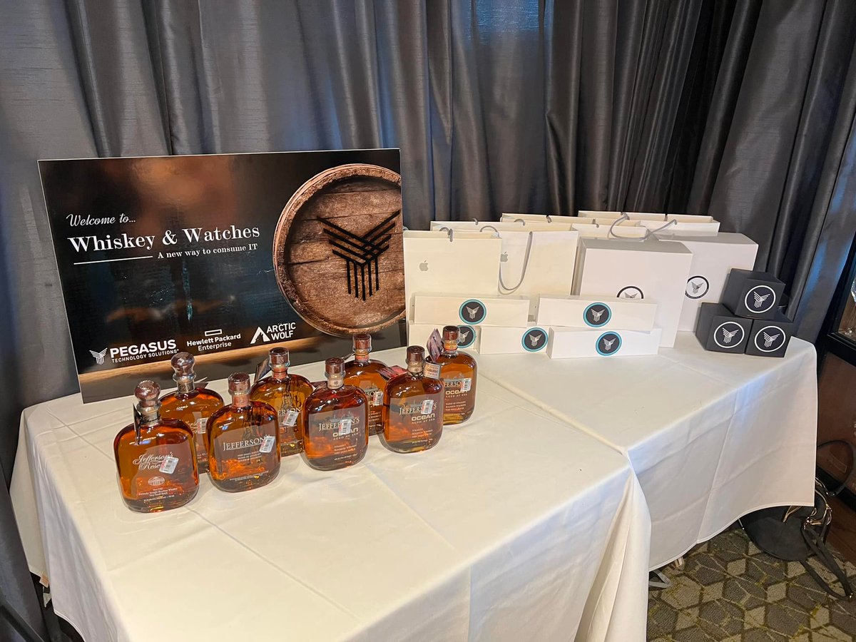 Pegasus__Tech's tweet photo. Thank you to our new favorite person, Trey Zoeller - founder of Jefferson's Bourbon, for flying to DFW to lead our whiskey tasting event! Great stories, great bourbon, great times.
More pics to come.. #pegasustechsolutions #jeffersonsbourbon https://t.co/rXwoYlSqAu
