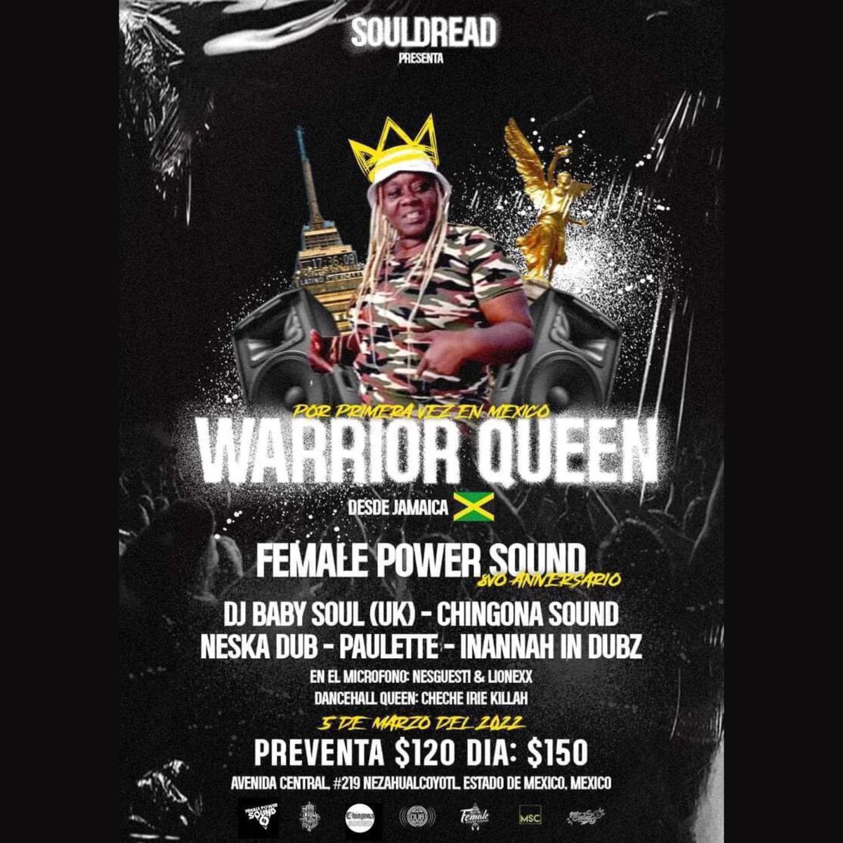chingonasound's tweet photo. 🚨🚨 5 de marzo 🚨🚨
Nos vemos el sábado con las #FemalePowerSound, #WarriorQueen y más artistas en el 8vo aniversario de las female ¡EN NEEEEEZAAAA! Porque las periferias resisten.
Preventa $120
Día del evento $150
Lugar Soul Read - avenida central #219 Nezahualcóyotl https://t.co/HY5UqVY4sk