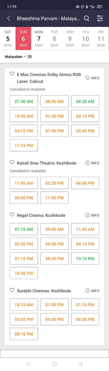 MammoottyFC369's tweet photo. #BheeshmaParvam Calicut bookings for this Sunday (Day 4) 💥🔥

This weekend is gonna be Insane 😎🔥

#Mammootty @mammukka https://t.co/oQFmQVH6w1