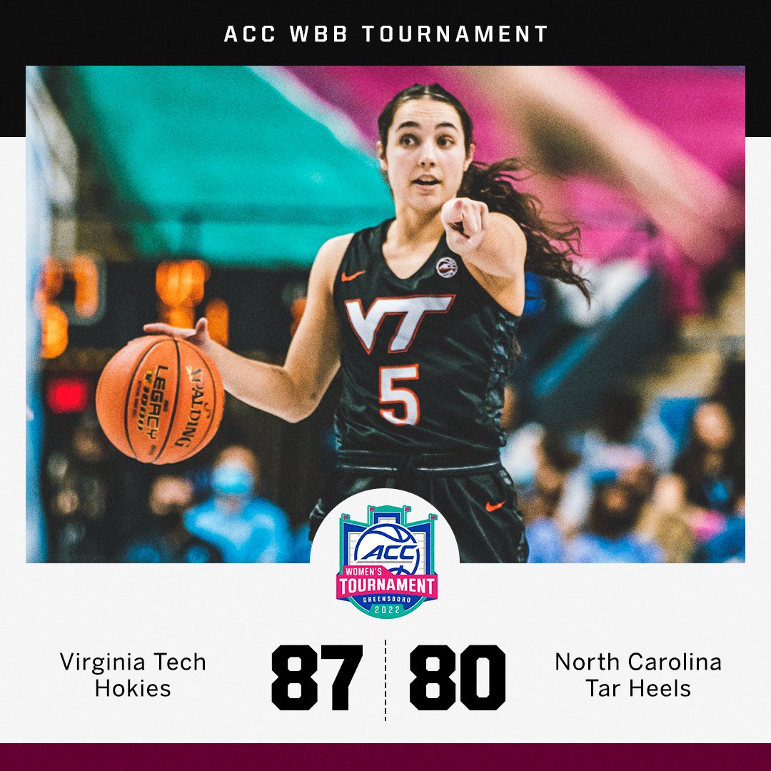accnetwork's tweet photo. FOR THE FIRST TIME IN PROGRAM HISTORY ...

VIRGINIA TECH IS HEADING TO THE SEMIFINALS‼️🦃 @HokiesWBB https://t.co/GVqs08tWFI