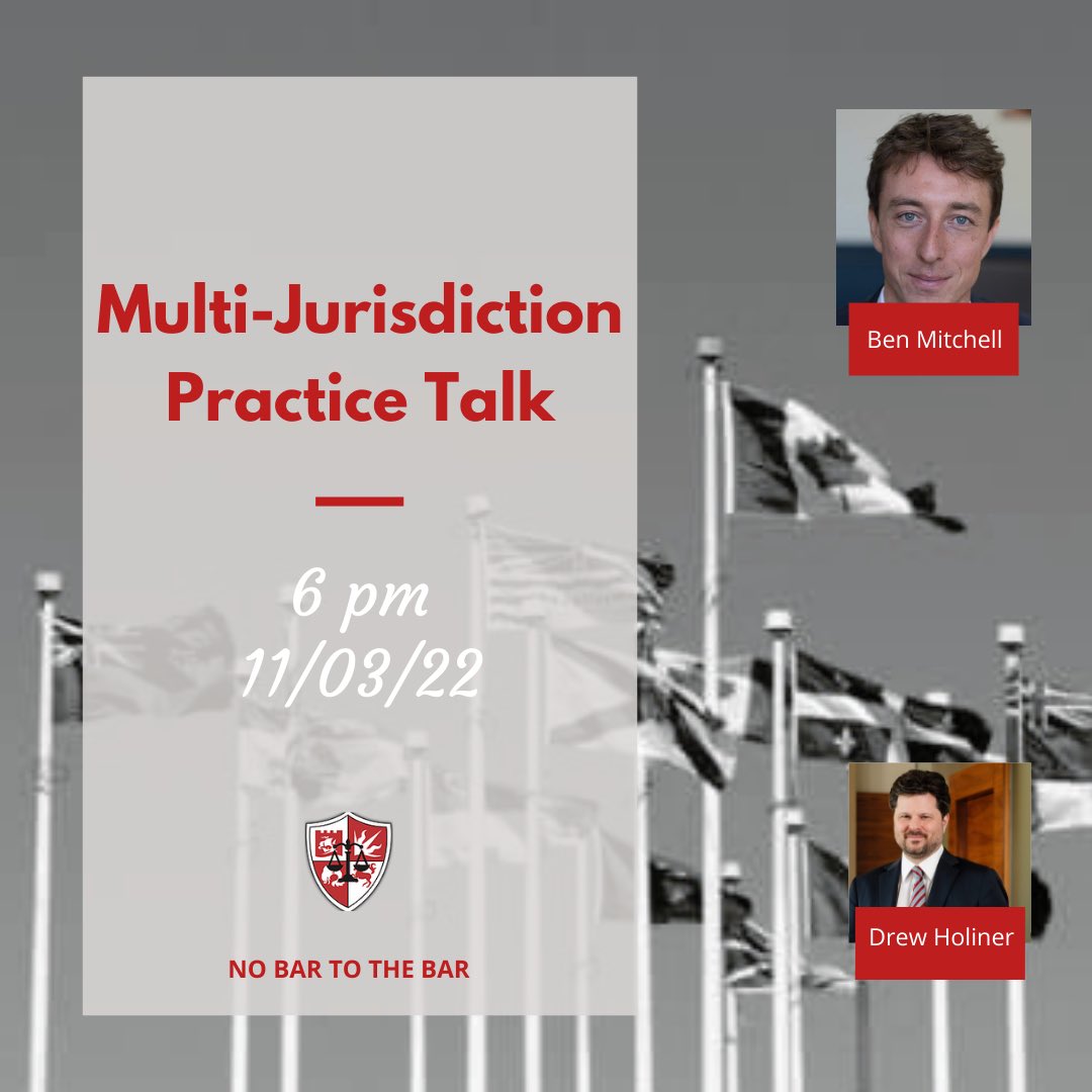 Join us next Friday between 6-7pm for our Multi-Jurisdictional Practice at the Bar Talk, featuring barristers who have qualified in a multitude of jurisdictions including Russia, USA, BVA, Ireland, and of course England &amp; Wales. 
bristol-ac-uk.zoom.us/j/97536404188?…