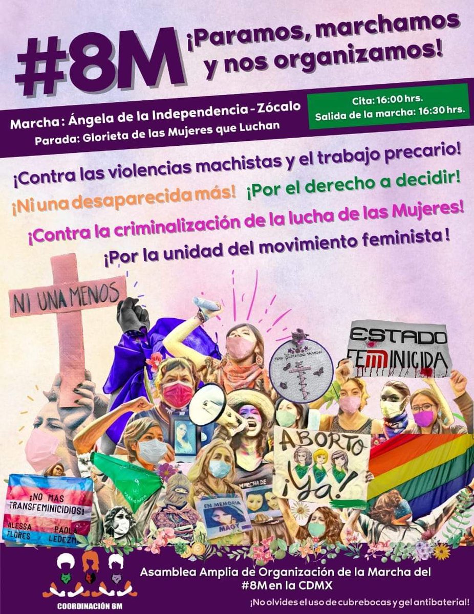 ¡Este 8 de marzo, PARAMOS, MARCHAMOS Y NOS ORGANIZAMOS!  
#8Marzo #8M #8M2022 #DiaInternacionalDeLaMujer #Mujeres #Sindicalistas #Telefonistas #Trabajadoras #FuerzaSTRM #OrgullosamenteTelefonista #PorAmorAMéxico