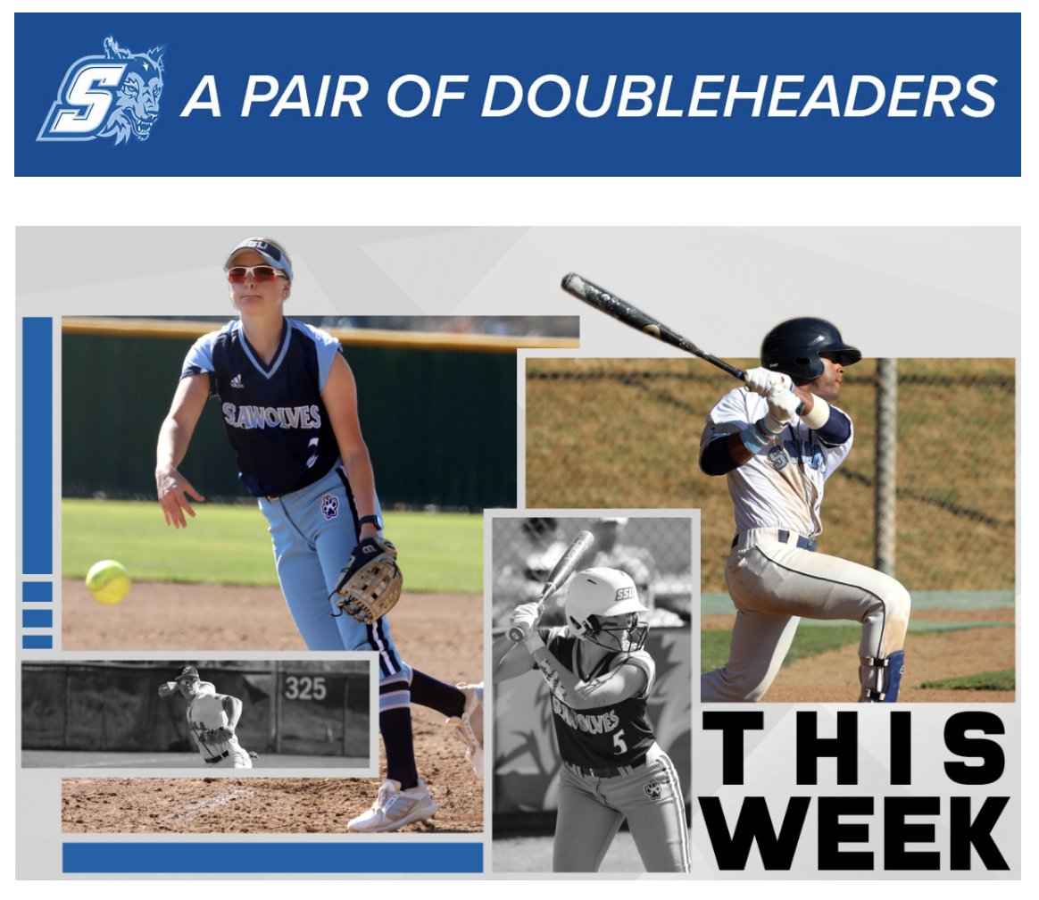 Did you know that the <a href="/SonomaSeawolves/">Sonoma State Seawolves</a> Softball and Baseball teams are playing doubleheaders today! Good luck, #NomaNation 💙
Game times can be found here: sonomaseawolves.com/calendar
