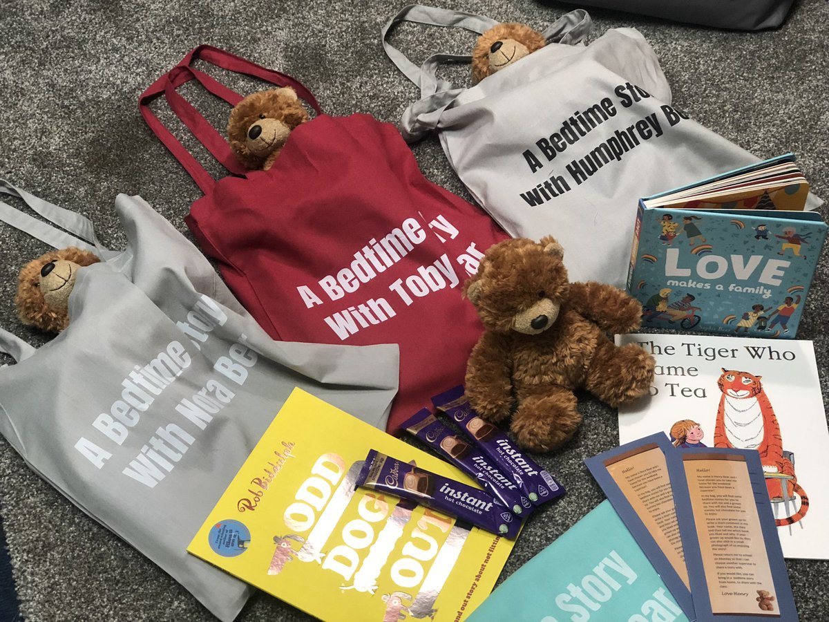 We’ve updated our bedtime story bags and they’ve gone home for the first time since Covid began.
We include books, hot chocolate and a small book for the children to write about which story they enjoyed.

We can’t wait to hear how our first children got on! ❤️#cosyclubideas