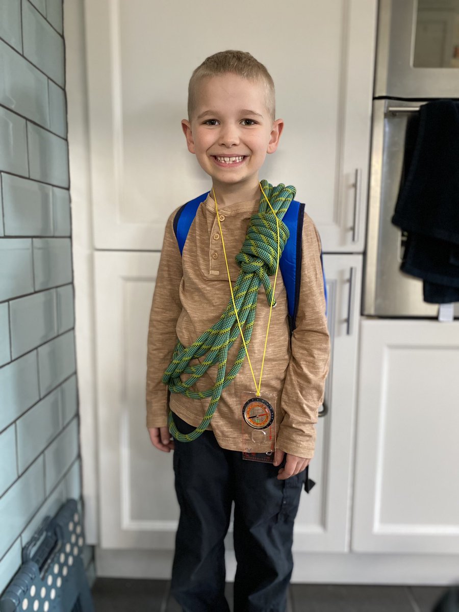 hannahmarystiff's tweet photo. Dressing up as his #hero on #WorldBookDay @BearGrylls 
Complete with bbq flavoured crickets! 🦗
He even made the newsletter sharing the crickets with his class! 
#beargrylls #proteinkick https://t.co/8U9WGVCEe1