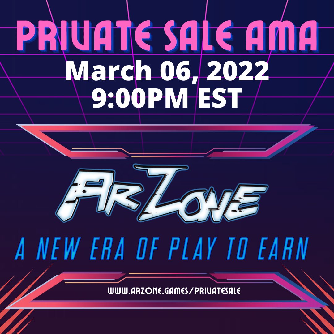 ARZoneOfficial's tweet photo. Make Sure you check out the FINAL AMA Before we move ahead with our Private Sale!
https://t.co/xpwrFfnmBf

#Metaverse #Arzone #NFT #Play2Earn #Gamefi #Virtualland https://t.co/yvRznipVzB