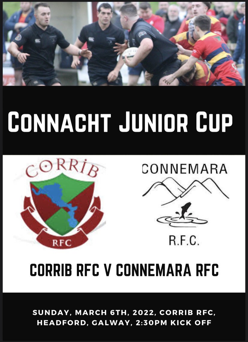 connemararfc's tweet photo. We head to Corrib RFC this coming Sunday, March 6th, in the Connacht Junior Cup.

Any and all support for the 2:30PM kick off would be appreciated. ⚫️⚪️ https://t.co/i4g8POZDep