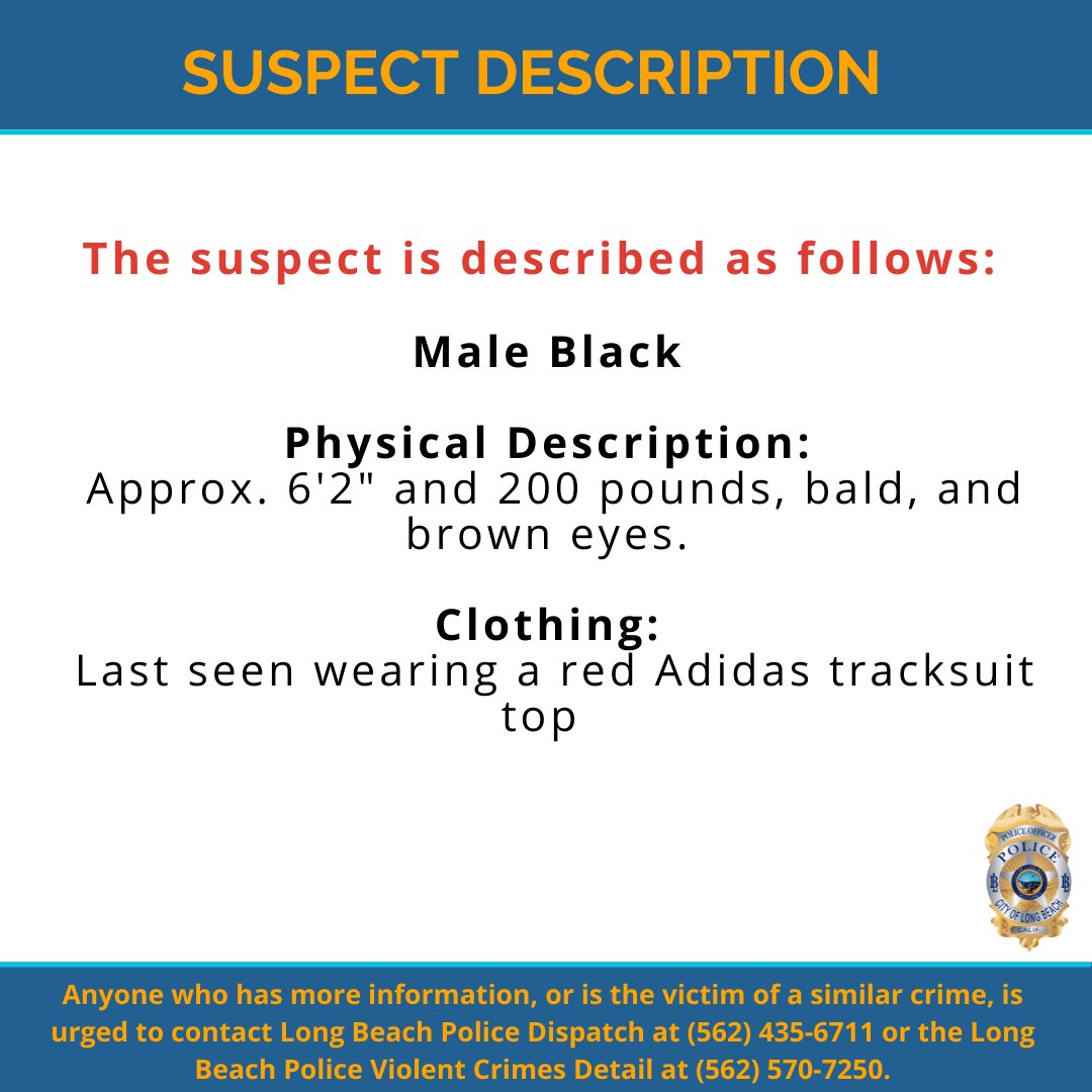 LBPD's tweet photo. 🚨WANTED SUSPECT: #LBPD is seeking the public’s help identifying a suspect who stabbed &amp; injured a woman inside of a liquor store on Jan. 30, 2022 in the 900 block of E Broadway.

He was last seen fleeing the scene on foot. Contact Violent Crimes Detail w/ info 📞(562) 570-7250. https://t.co/ZcqtOsDvAX