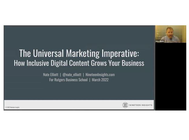 Thanks to guest speaker Nate Elliott for sharing his research and wisdom with our <a href="/RutgersBSchool/">RU Business School</a> students last night. We learned that full digital marketing accessibility is both a moral and business imperative. You can view his full talk here: 
youtube.com/watch?v=OmB1-_…