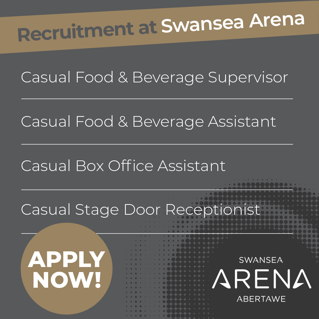 Swansea Building Society Arena (@arenaswansea) on Twitter photo 📝 RECRUITMENT POST 📝
In addition to our Front of House casuals, we have two new vacancies! Click the link below to apply – we’d love to hear from you!
Apply here: atgtix.co/3sMVXKE
#Recruitment #Swansea #SwanseaArena #LiveEntertainment
<a href="/coprbayswansea/">Copr Bay Swansea</a> <a href="/SwanseaCouncil/">Swansea Council</a> 📝 RECRUITMENT POST 📝
In addition to our Front of House casuals, we have two new vacancies! Click the link below to apply – we’d love to hear from you!
Apply here: atgtix.co/3sMVXKE
#Recruitment #Swansea #SwanseaArena #LiveEntertainment
<a href="/coprbayswansea/">Copr Bay Swansea</a> <a href="/SwanseaCouncil/">Swansea Council</a>