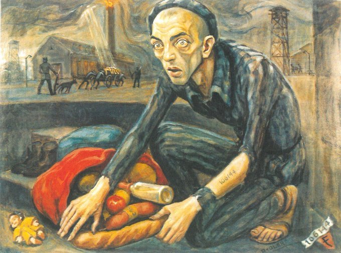 AuschwitzMuseum's tweet photo. 4 March 1943 | 1,000 Jews arrived at #Auschwitz from #Drancy. SS doctors sent 881 people to gas chambers. 19 women &amp; 100 men were registered. All men were sent to Sonderkommando. Among them was David Olère. After the war he showed his traumatic experience in drawings &amp; paintings. https://t.co/jg1Xe7Aob4