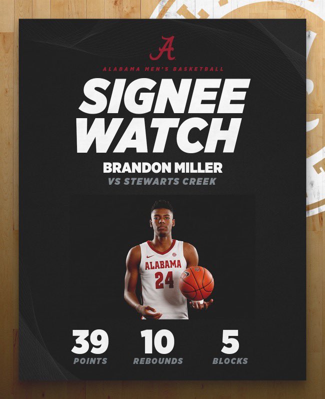 AlabamaMBB's tweet image. Brandon Miller had himself a night 🤩 

#RollTide | #BlueCollarBasketball
