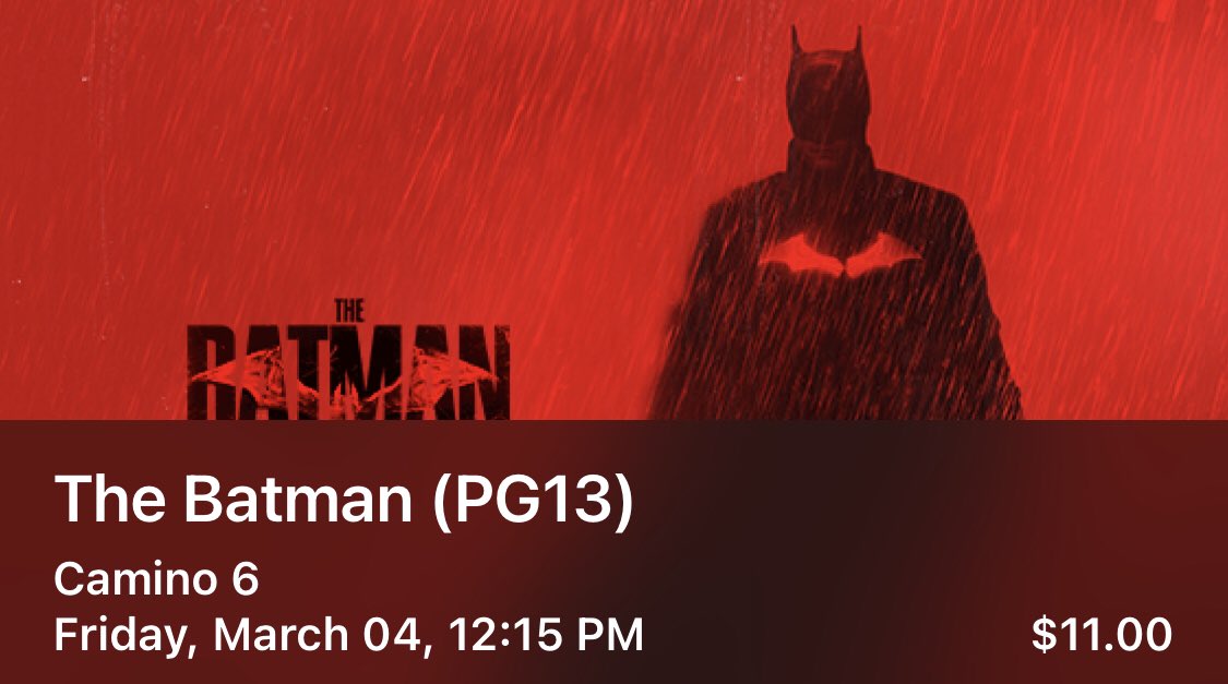 kit7faith's tweet photo. Got my ticket 🎟 @TheBatman https://t.co/N6Tnj8XgAW