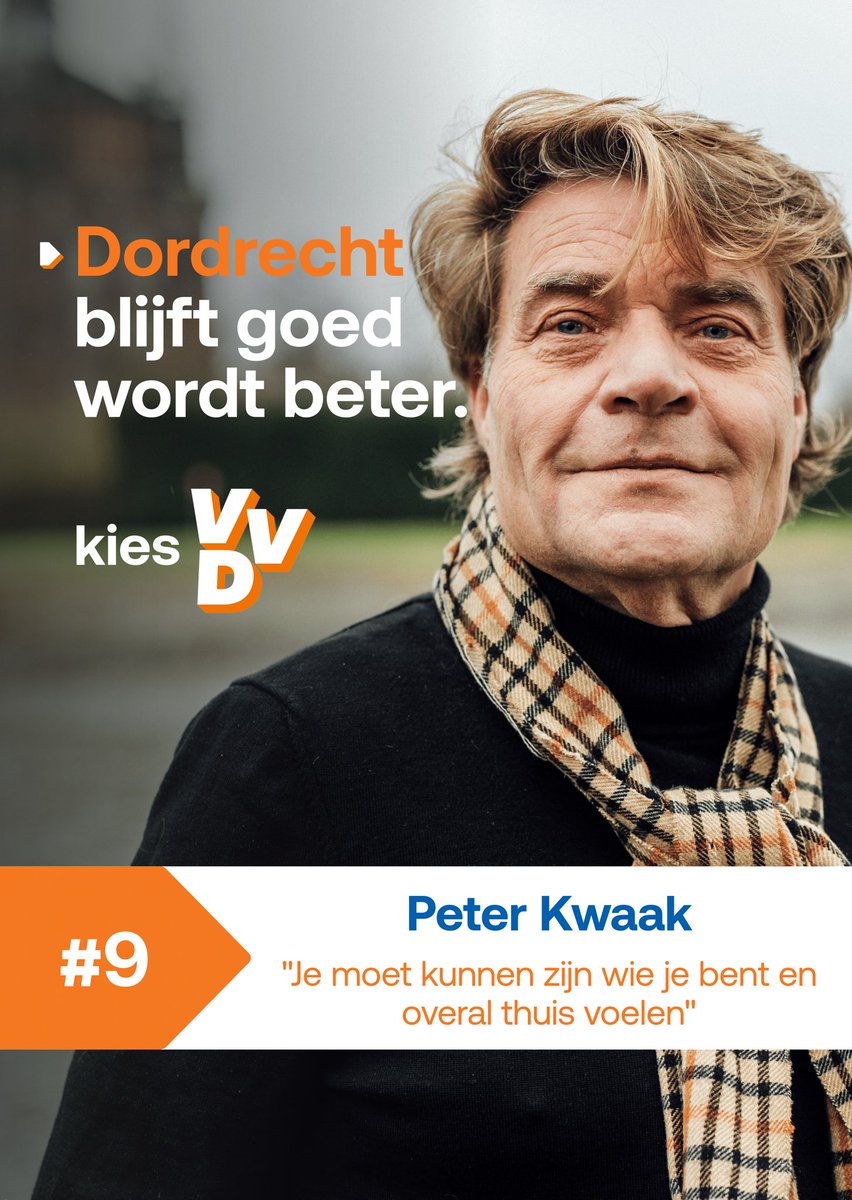 Dordt mooier en gezelliger maken 
💪🇦🇹

Maak kennis met ons sterke team. Vandaag Peter Kwaak, onze nummer 9.

🏠 Sterrenburg &amp; Krispijn
💪 Je moet kunnen zijn wie je bent en overal thuis voelen
⏩ dordtsevvd.nl/mensen/peterkw…