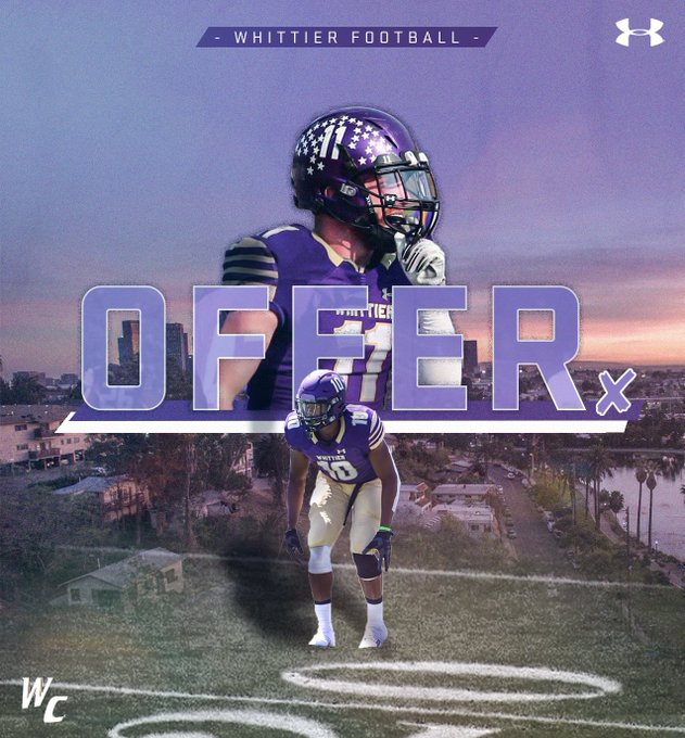 Thank you to Coach Caljean and Whitter College football for offering me an opportunity to continue my academic and athletic career at the next level!  <a href="/coachkage/">Tony Caljean</a> @steveFryer <a href="/ocelitefootball/">🍊 Elite Football</a> <a href="/TesoroFootball/">TesoroFootball</a> <a href="/247Sports/">247Sports</a> <a href="/ocvarsityguy/">Dan Albano</a> <a href="/ocvarsity/">ocvarsity</a> @SouthCoastLeague  @maxpreps