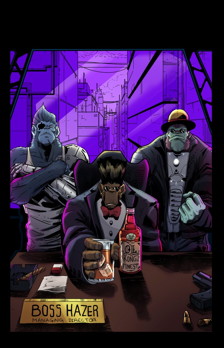 ENCODE_graphics's tweet photo. A little glimpse into the future and for the time after our #THE_NEXU5 drop... we won't say a peep what it is about.

#cyberkongz @cyberkongz hommage
featuring @skeliNFT @hazer_NFT and @Coco__Bear 
(from left to right)

Bridging the best #NFT communities... ❤️ https://t.co/7gljDpLd1S