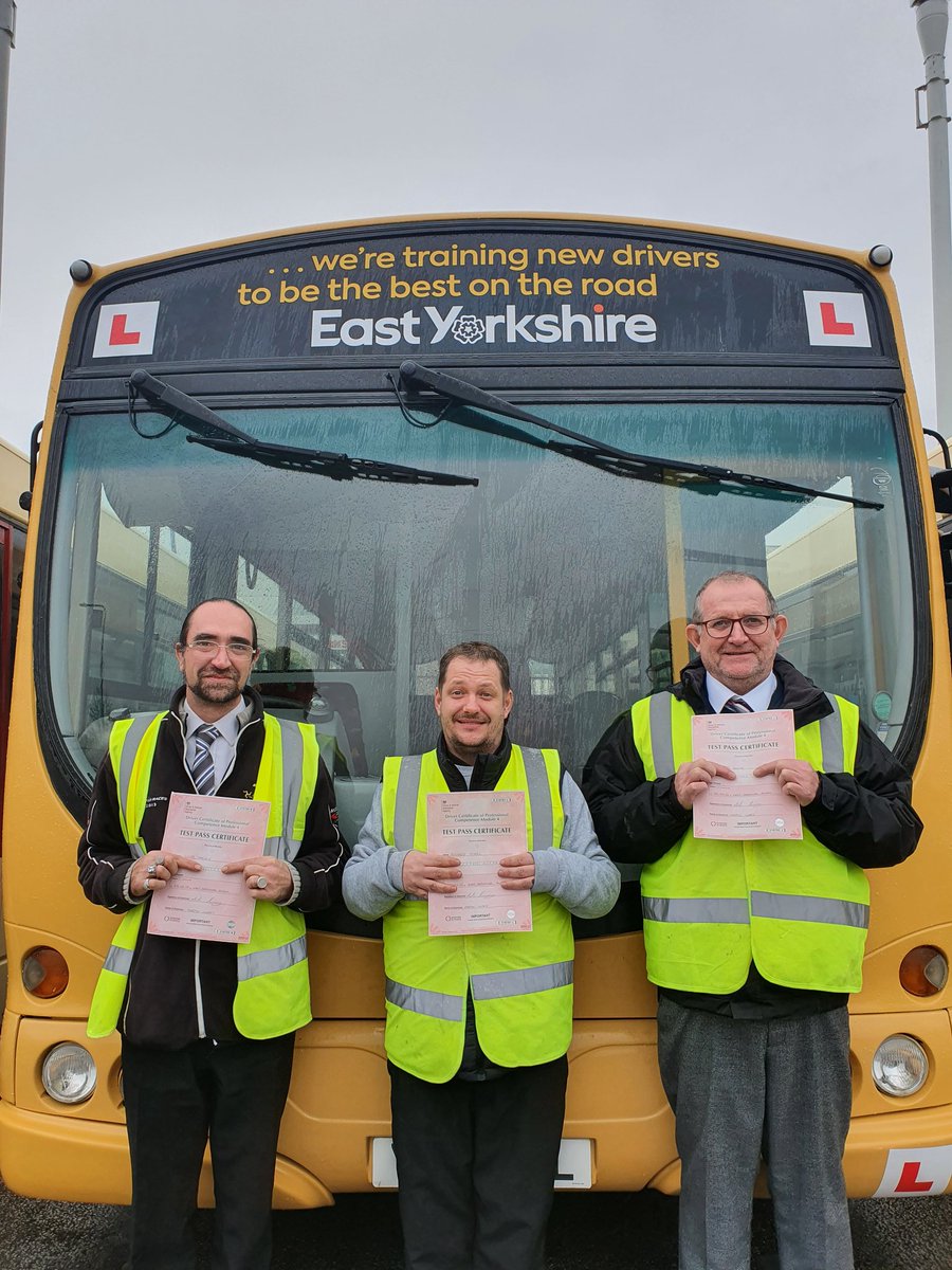 Delighted with our latest trainees passing their PCV Driver CPC Practical Demonstration tests today. Well done to Lloyd, Richard and Tony.