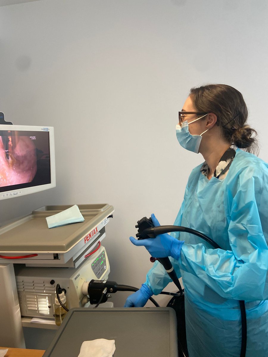 SaskiaLocke's tweet photo. Such a fab day on the endoscopy skills course at the @ASiTofficial conference! My first time scoping and I definitely appreciate how hard colonoscopy is now...! #ASiT2022 https://t.co/FvuY7DOdjf