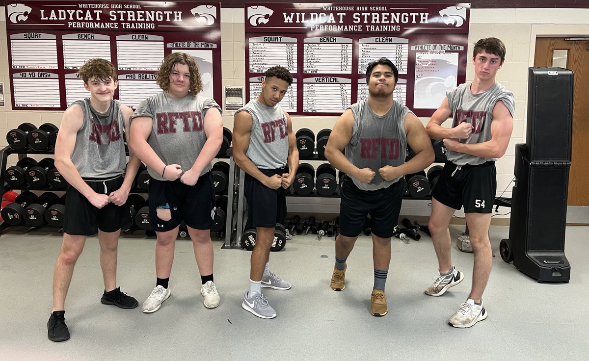 Flexing on the way to Game week like…  Congrats to our JV/V lifters of the week Riley, Colton, Dante, Carlos, and PJ! #RFTD