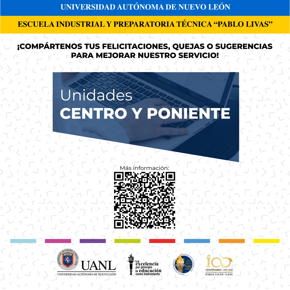 EIPTPL's tweet photo. 🗒️ Como parte de nuestra misión de mejora constante, compartimos a nuestra comunidad la posibilidad de enviarnos su opinións con la finalidad de mejorar el servicio que brindamos en nuestras unidades desde el siguiente enlace o escaneando el código QR:
https://t.co/Ly3hKWTO8G https://t.co/NVoCwvifDb