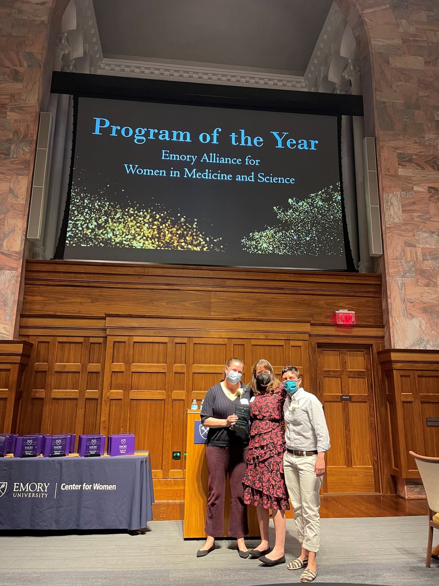 EAWiMS was named @EmoryCWE Program of the Year! Steering team members @MarthaWardMD @embcollins and @JessicaHammett5 represented us well at last night's ceremony.