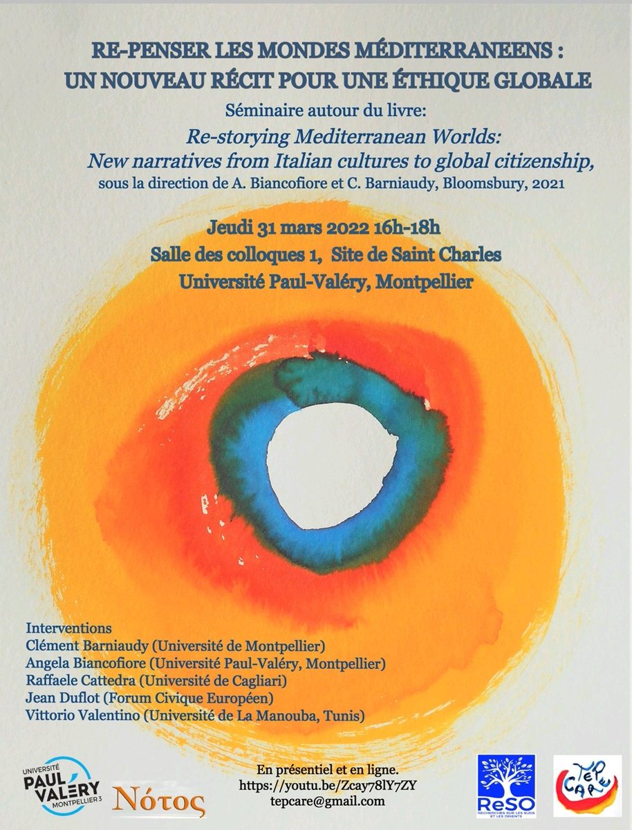 ResoUm3's tweet photo. Séminaire en présentiel et en distanciel ↙️
https://t.co/TwJRP6x6ID
#italiancultures #interdependance #etiqueglobale https://t.co/PvMZPxPteT
